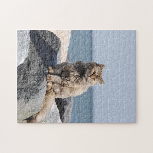Puzzle Windswept Cat by Sea (Horizontal)