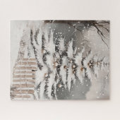 Puzzle Winter Christmas Tree In Snow (Horizontal)