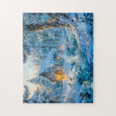 Puzzle Winter Cottage by the Forest Stream (Vertical)