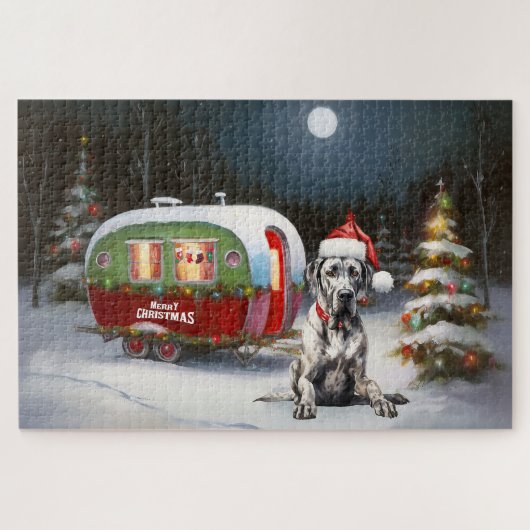 Puzzle Winter Great Dane Caravan Christmas Adventure (Horizontal)