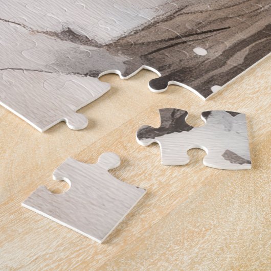 Puzzle Winter Night Snow Park String Lights (Côté)