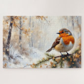 Puzzle winter robin bird (Horizontal)