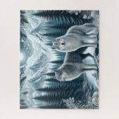 Puzzle Winter Snowy Mountain Wolves (Vertical)