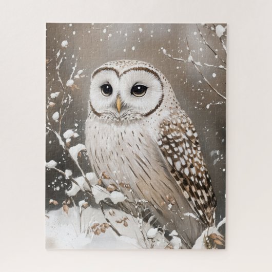 Puzzle Winter Snowy Owl In Snow (Vertical)