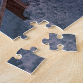 Puzzle Winter sunset in pine forest near sea (Côté)