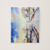 Puzzle Wintery Lane Watercolor (Vertical)