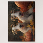 Puzzle Wire Fox Terrier chiot Automne Délice Citrouille (Vertical)