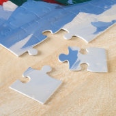 Puzzle Wire Fox Terrier courant dans la neige avec un cha (Côté)