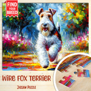 Puzzle Wire Fox Terrier Portrait de chien Acrylique Art I
