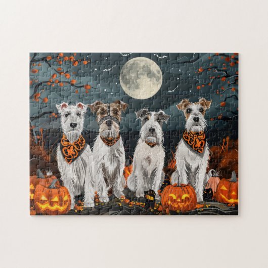 Puzzle Wirefox Terrier Halloween Éffrayant (Horizontal)