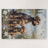 Puzzle Wirehaired Griffon Marsh Lily Art (Horizontal)