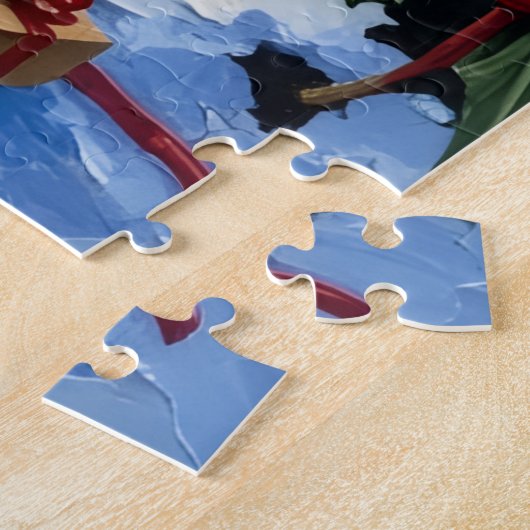 Puzzle Wirehaired Pointing Griffon Christmas Lighthouse (Côté)