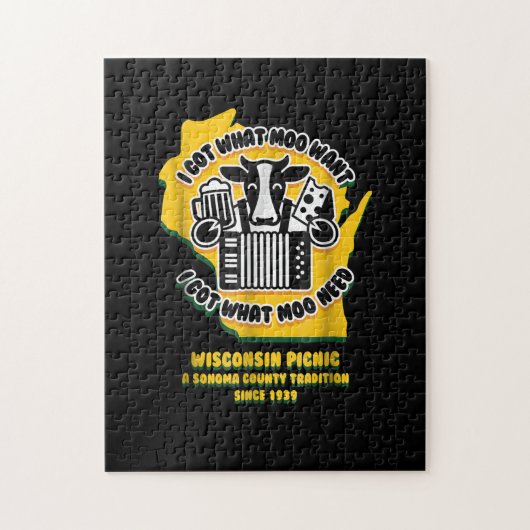 Puzzle Wisconsin Pique-nique Bière de Vache, Fromage & Ac (Vertical)