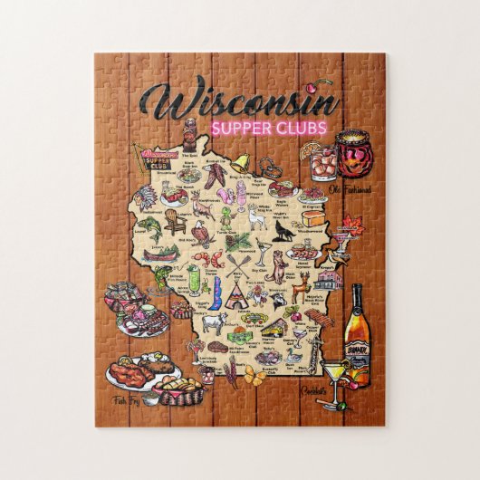 Puzzle - Wisconsin Supper Club Map Legpuzzel (Verticaal)