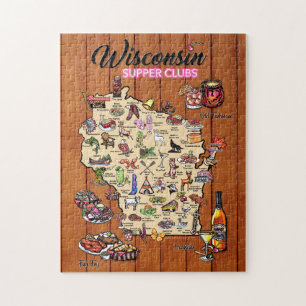 Puzzle - Wisconsin Supper Club Map Legpuzzel