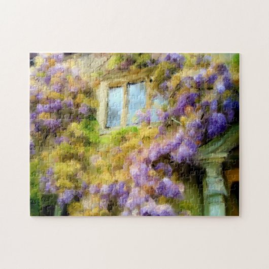 Puzzle Wisteria sur le Vieux Clocher à Malmesbury Peintur (Horizontal)