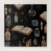 Puzzle Witchcraft Potion Pattern – Halloween Magic (Vertical)