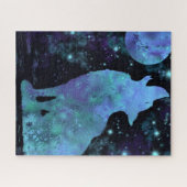 Puzzle Wolf and Moon - Peinture (Horizontal)