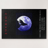 Puzzle Wolf Blue Night Motivational Courage (Horizontal)