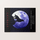 Puzzle Wolf Blue Night Motivational Courage (Horizontal)