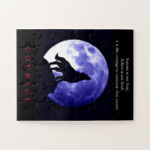 Puzzle Wolf Blue Night Motivational Courage (Horizontal)