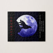 Puzzle Wolf Blue Night Motivational Courage (Horizontal)
