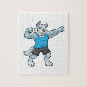 Puzzle Wolf comme Bodybuilder avec les gros bras supérieu