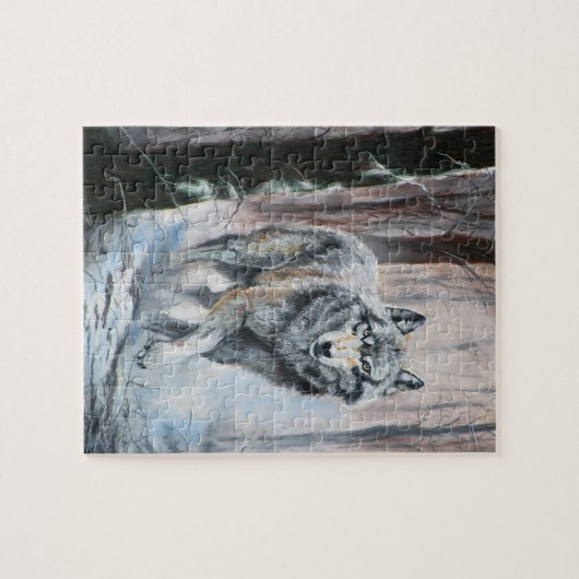 Puzzle Wolf dans une forêt d'hiver (Horizontal)