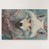 Puzzle Wolf en fleurs du printemps (Horizontal)
