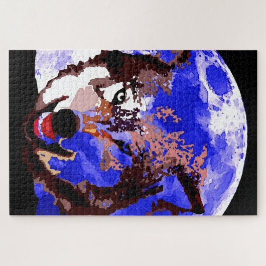 Puzzle Wolf & Full Moon (Horizontal)