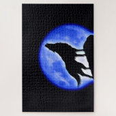 Puzzle Wolf Fullmoon & Blue Night - Wild Animals Art (Vertical)