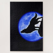 Puzzle Wolf Fullmoon & Blue Night - Wild Animaux Art (Vertical)