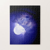 Puzzle Wolf Fullmoon & Blue Night - Wild Animaux Art (Vertical)