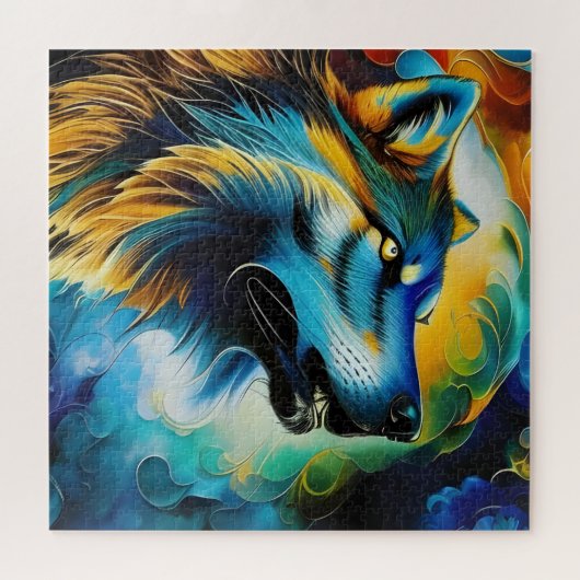 Puzzle Wolf Howl coloré (Horizontal)