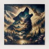 Puzzle Wolf Howling à la Lune (Vertical)