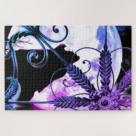 Puzzle Wolf Howling à la Lune (Horizontal)