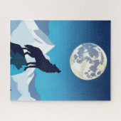 Puzzle Wolf Howling à la Pleine lune (Horizontal)