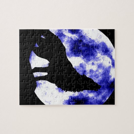 Puzzle Wolf Howling à Moon (Horizontal)