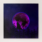 PUZZLE WOLF HOWLING LUNE MAGENTA (Vertical)
