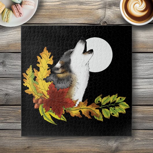 Puzzle Wolf Howling Moon