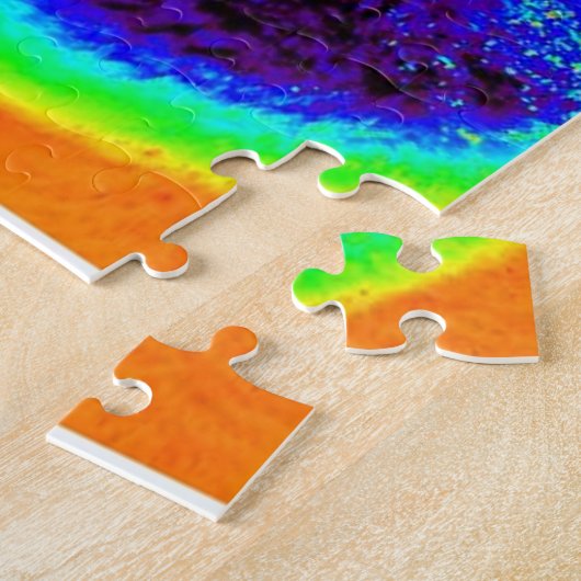 Puzzle Wolf Pop Art Liberté Bleu nuit pleine lune (Côté)