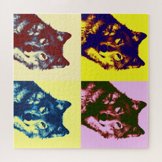 Puzzle Wolf Pop Art - Wild Animals Art (Horizontal)