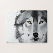 Puzzle Wolf Portrait noir blanc (Horizontal)