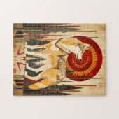 Puzzle Wolf Totem – Guardian in Deco Style (Horizontal)