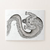 Puzzle Wolfdragon design noir et blanc (Horizontal)