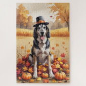 Puzzle Wolfhound À L'Automne Laisse L'Art Thanksgiving (Vertical)