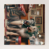 Puzzle Wolfhounds irlandais dans un dîner rétro (Horizontal)