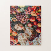 Puzzle Woman with apples and grapes (Vertical)