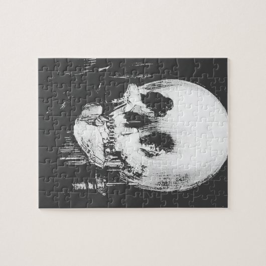 Puzzle Woman with Halloween Skull Reflection In Mirror (Horizontal)