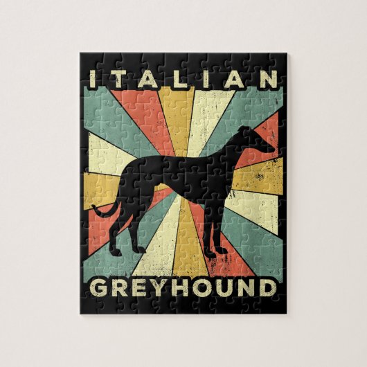 Puzzle Womens Italian Greyhound Dog 70s Gift (Vertical)